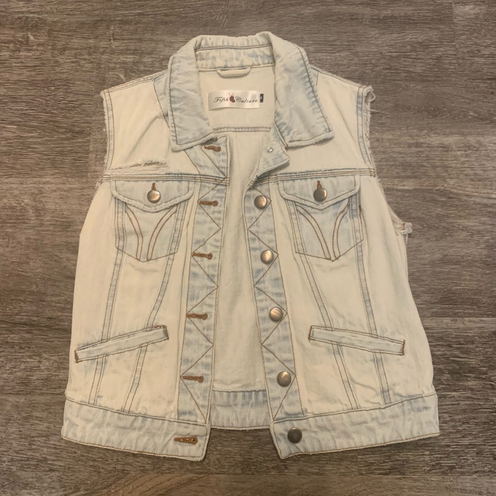 Fifth Culture slightly distressed denim vest
